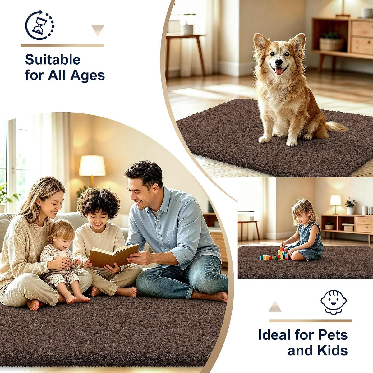 OLANLY Microfiber Bathroom Rugs 30x20, Ultra Soft Absorbent Bath Mat, Brown