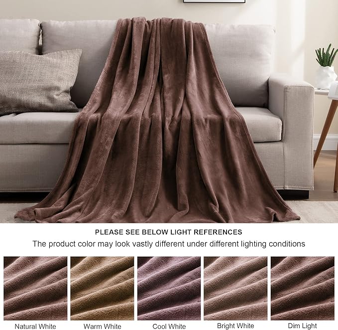 BEDELITE Fleece Blanket Twin Size Brown Throw Blankets - Image 7
