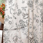 jinchan Linen Floral Curtains Extra Wide - Image 2