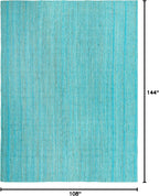 Unique Loom Braided Jute Collection Area Rug - Dhaka (9' x 12' Rectangle, Turquoise)
