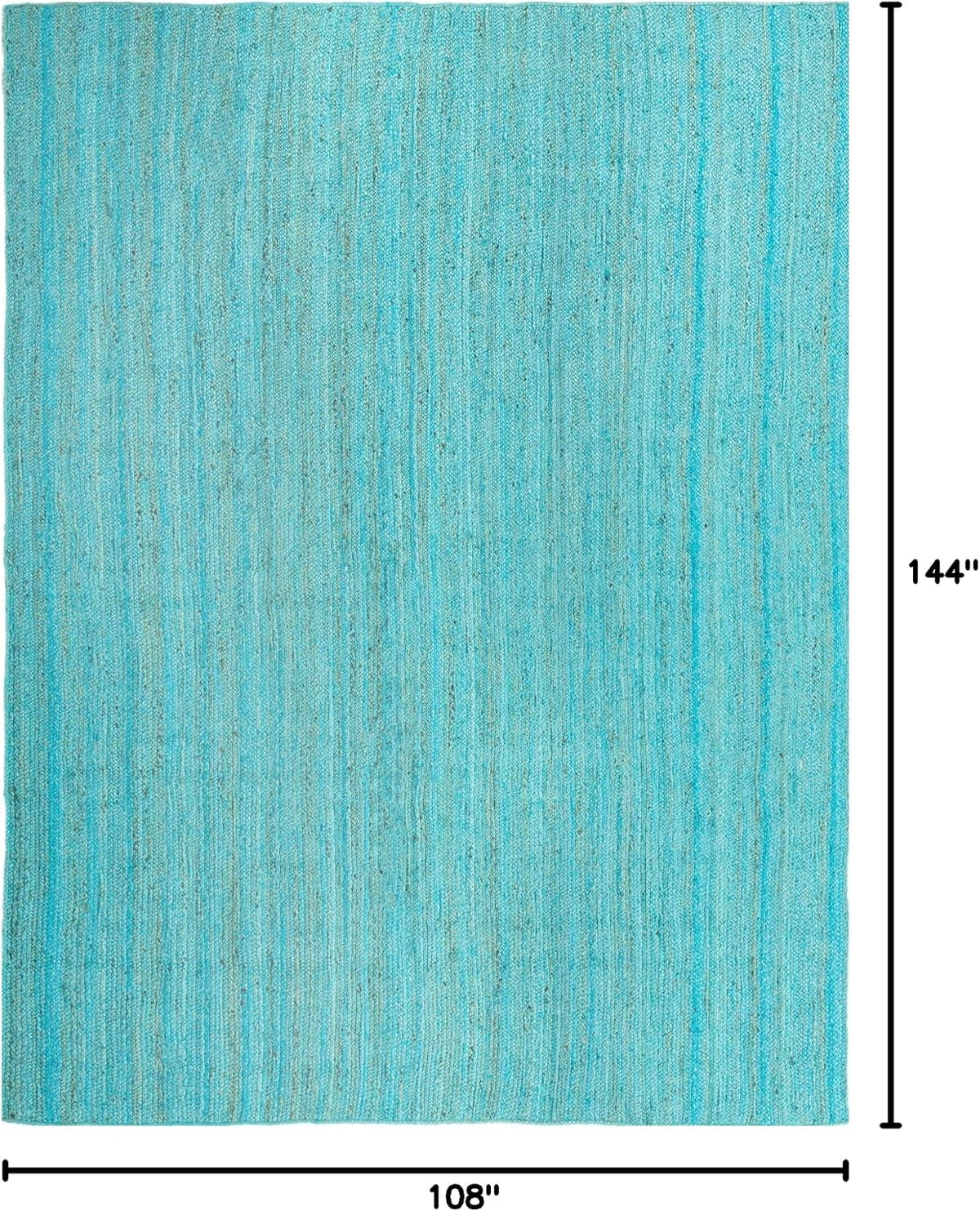 Unique Loom Braided Jute Collection Area Rug - Dhaka (9' x 12' Rectangle, Turquoise)