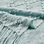 BOURINA Aqua Throw Blanket 50 x70 Inches Jacquard Argyle Throw Textured Solid - Image 6