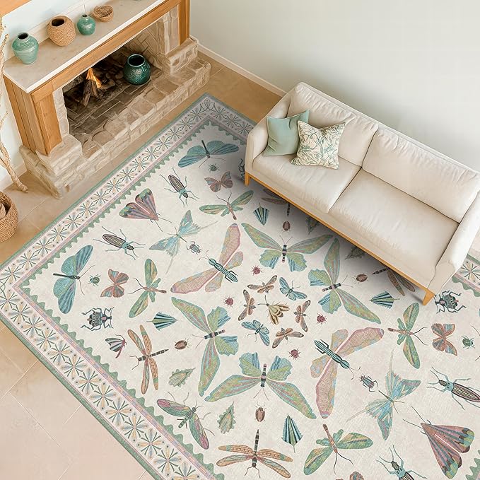 5x7 Pink and Green Nursery Rug - Image 8