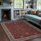 5x8 Boho Dark Red Rug for Living Room - Image 9