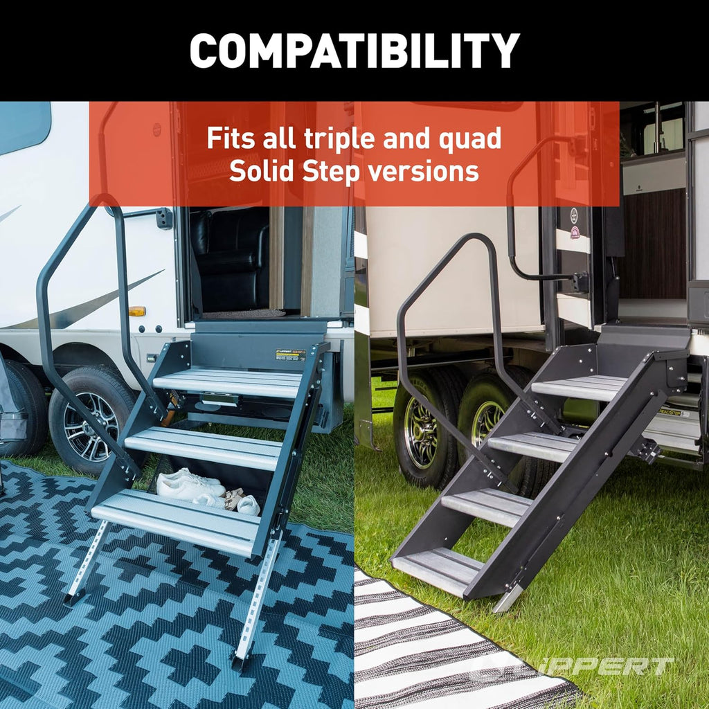 Lippert Solid Step RV Shoe Storage Organizer for Triple and Quad Step Assemblies with All-Weather Mesh Fabric, Easy DIY Install, (4) Extra Clips - 2025008967