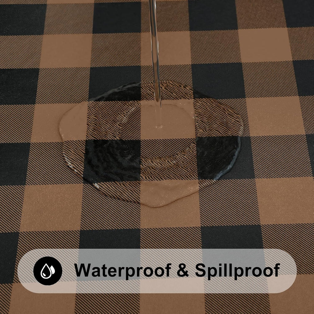 Smiry 36x36 Picnic Table Cloth, Flannel Backed Fitted Vinyl tablecloths