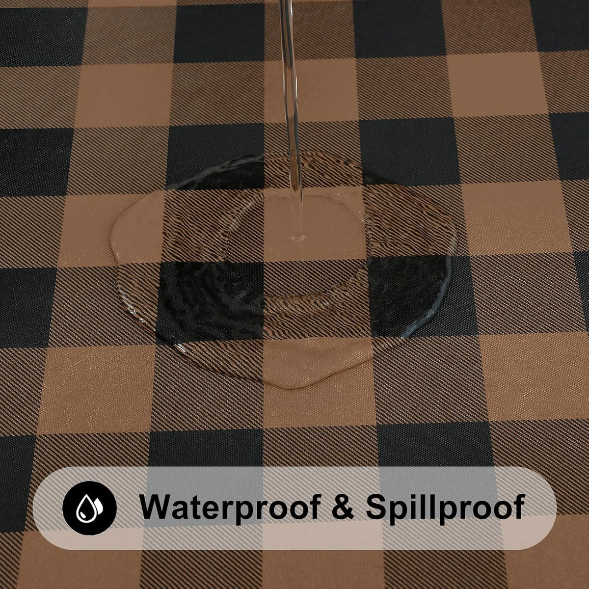 Smiry 36x36 Picnic Table Cloth, Flannel Backed Fitted Vinyl tablecloths