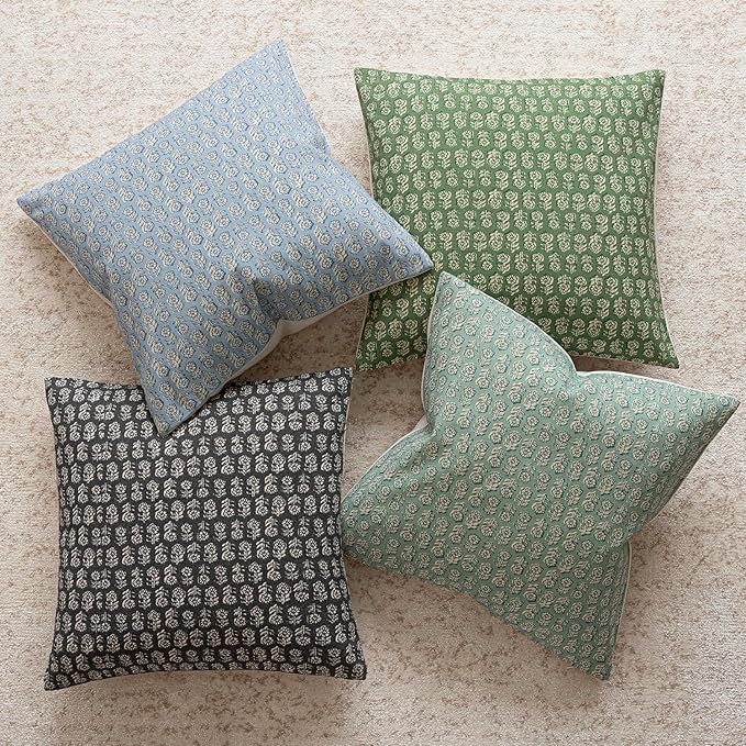 Foindtower Set of 2 Decorative Neutral Floral Print Throw Pillow Covers Vintage - Image 5