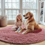 ONASAR Blush Round Area Rugs 5ft, Soft Bedroom Circle Rug Mats - Image 5