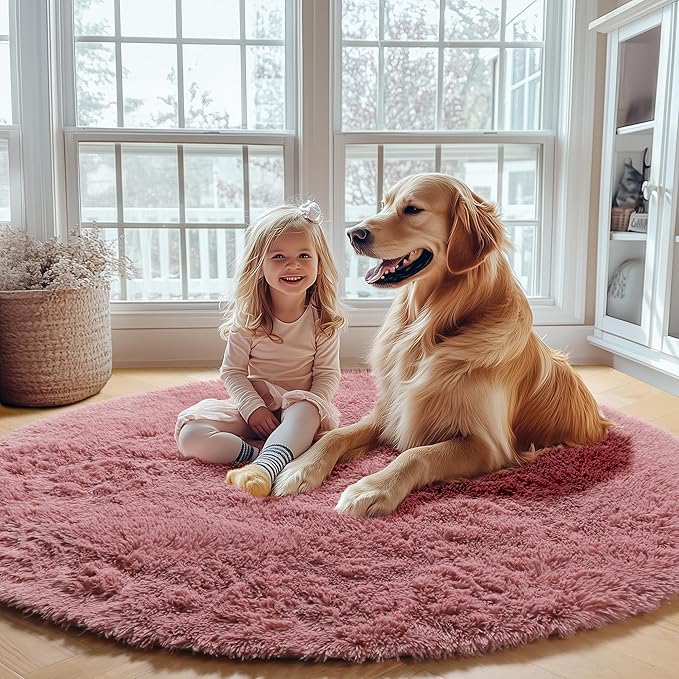 ONASAR Blush Round Area Rugs 4ft - Image 7