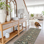 Hallway 2x5 Washable Runner Rug: Oriental Floral Stain Resistant Rug - Image 6