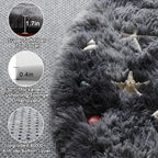 ONASAR Round Rugs 6ft for Living Room Bedroom, Tie-Dyed Dark Grey Fluffy Circle - Image 2