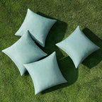 MIULEE Pack of 4 Decorative Outdoor Throw Pillow Covers Linen Waterproof Pillow - Image 4