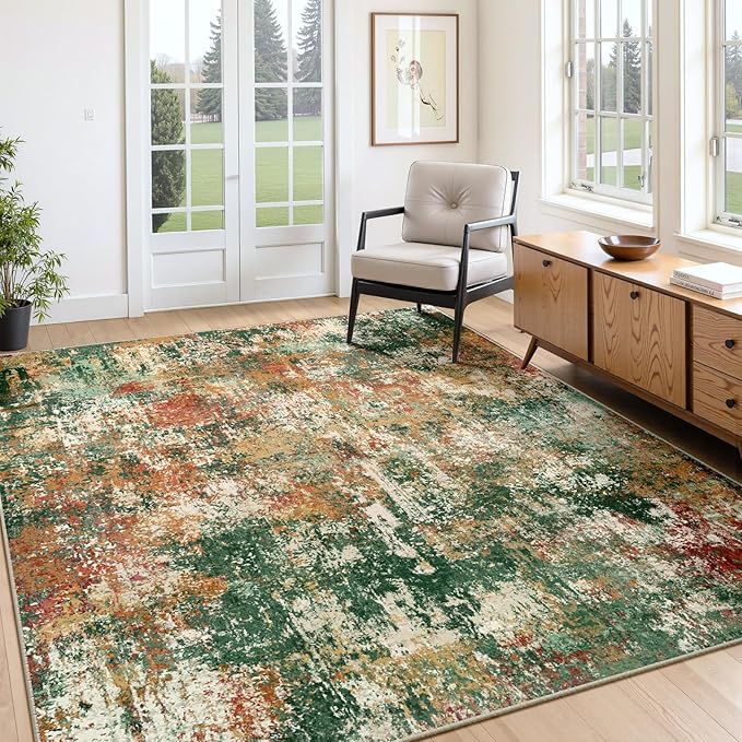 Washable Area Rugs 7'x9' Non-Slip Modern Abstract Soft - Image 9