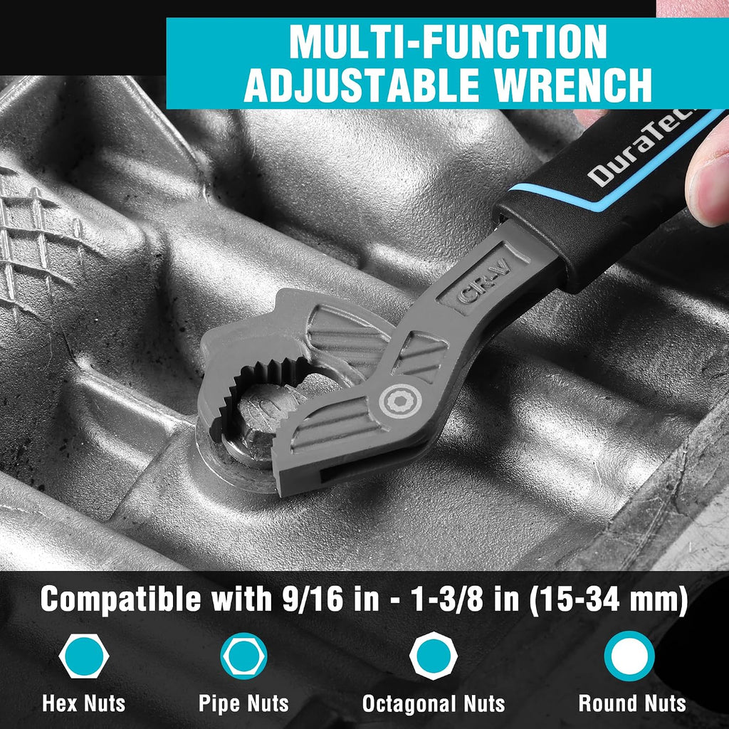 DURATECH 10-Inch Self-Adjusting Wrench, Self-Locking Pipe Wrench