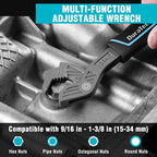 DURATECH 10-Inch Self-Adjusting Wrench, Self-Locking Pipe Wrench
