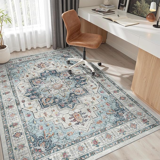 Madane 5x7 Area Rugs for Living Room, Stain Resistant Washable Rug, Non-Slip - Image 4