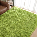 Goolela Lime Green Area Rug 9x12 Fluffy Fuzzy Furry Rug by Goolela