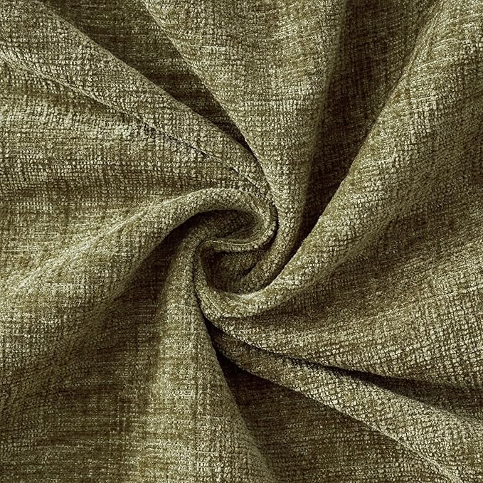 MIULEE Pack of 2 Couch Throw Pillow Covers 18x18 Inch Soft Olive Green Chenille - Image 2