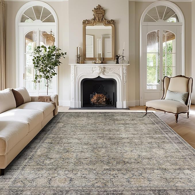 Washable Rugs 8x10 Area Rugs for Living Room, Bedroom and Dining Room-Large by Srugn