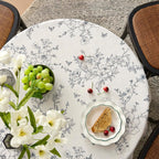 Floral Square Tablecloth 55x55 Inch Linen Table Cloth with Black Flowers