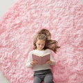 OLANLY Pink Round Rugs for Bedroom by OLANLY