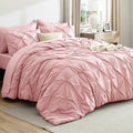 Bedsure 7-Piece Queen Comforter Set & Sheet Set, Pink Bed in a Bag