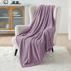 Bedsure GentleSoft Fleece Throw XL Blanket Fog Purple - Image 2