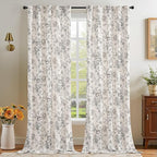 jinchan Linen Blend Curtain Floral Curtains - Image 7