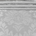 CAIT CHAPMAN HOME COLLECTION Solid Color Damask Jacquard Woven Tablecloth and Napkin (70" x 144" Rectangle, Silver Gray)