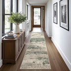 Runner Rug for Hallway Kitchen, Soft Modern Abstract Throw Rugs, Low Pile Floor - Image 2