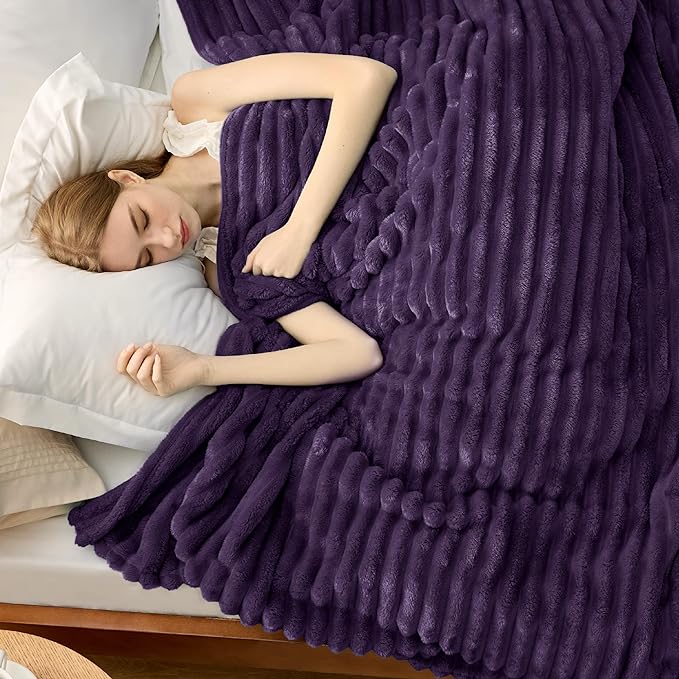 Bedsure GentleSoft Purple California King Size Blanket - Image 4