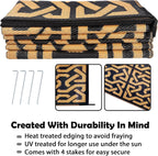 SAND MINE Reversible Mats, Plastic Straw Rug, Modern Area Rug, Large Floor Mat and Rug for Outdoors, RV, Patio, Backyard, Deck, Picnic, Beach, Camping, Trailer, Black & Brown, 9' x 12'