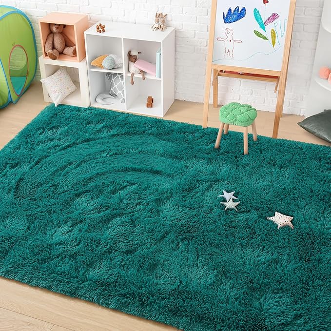 Amearea Blue and Green Shag Area Rug 4' x 5' - Image 7