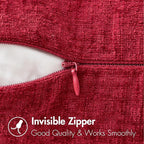 MIULEE Pack of 2 Red Couch Throw Pillow Covers 12x20 Inch Soft Chenille Lumbar - Image 3