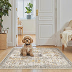 Madane Washable Area Rug 2x3, Small Entryway Rug Non-Slip Vintage Door Mat by Madane