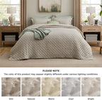 Bedsure King Size Quilt Bedspread, Thin Comforter, Oatmeal Coverlet