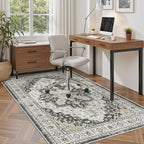 Madane Area Rug 4x6 Washable Rugs: Vintage Living Room Rug Soft Low Pile Non - Image 2