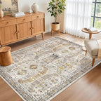 Madane Area Rug 3x5, Washable Entryway Rugs Printed Vintage Rugs - Image 4