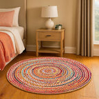 Hausattire Bohemian Braided Rug 4' Round - Image 3