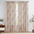 jinchan Linen Blend Curtain Floral Curtains by JINCHAN