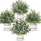 Der Rose 4 Pack Sage Green Artificial Plants Indoor for Farmhouse Decor