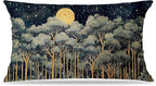 Rustic William Morris Night Forest Green Moon Decor Pillow Covers 12x20 by Unknown