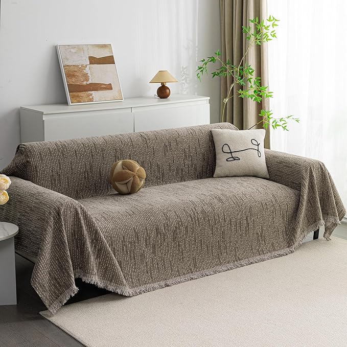 MYSKY HOME Boho Couch Cover Sand Sofa Covers by MYSKYHOME