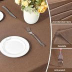 IVAPUPU Textured Linen Rectangle Table Cloth, Coffee, 52 x 70 Inch
