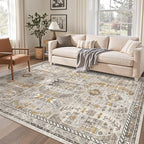 Madane 6x9 Area Rugs for Living Room, Stain Resistant Washable Rugs, Non-Slip by Madane
