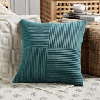 Fancy Homi 2 Packs Teal Samll Decorative Throw Pillow Covers 14x14 Inch - Image 2