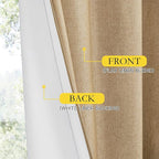 NICETOWN 100% Absolutely Blackout Linen Curtains - Image 5