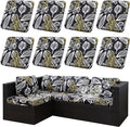 8Pcs Outdoor Cushion Covers, Patio Cushion Covers, Stretch Elastic Slipcovers by dreahoteztil