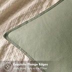 MIULEE Decorative Linen Euro Sham Pillow Covers 26x26 Sage Green Boho Farmhouse - Image 2